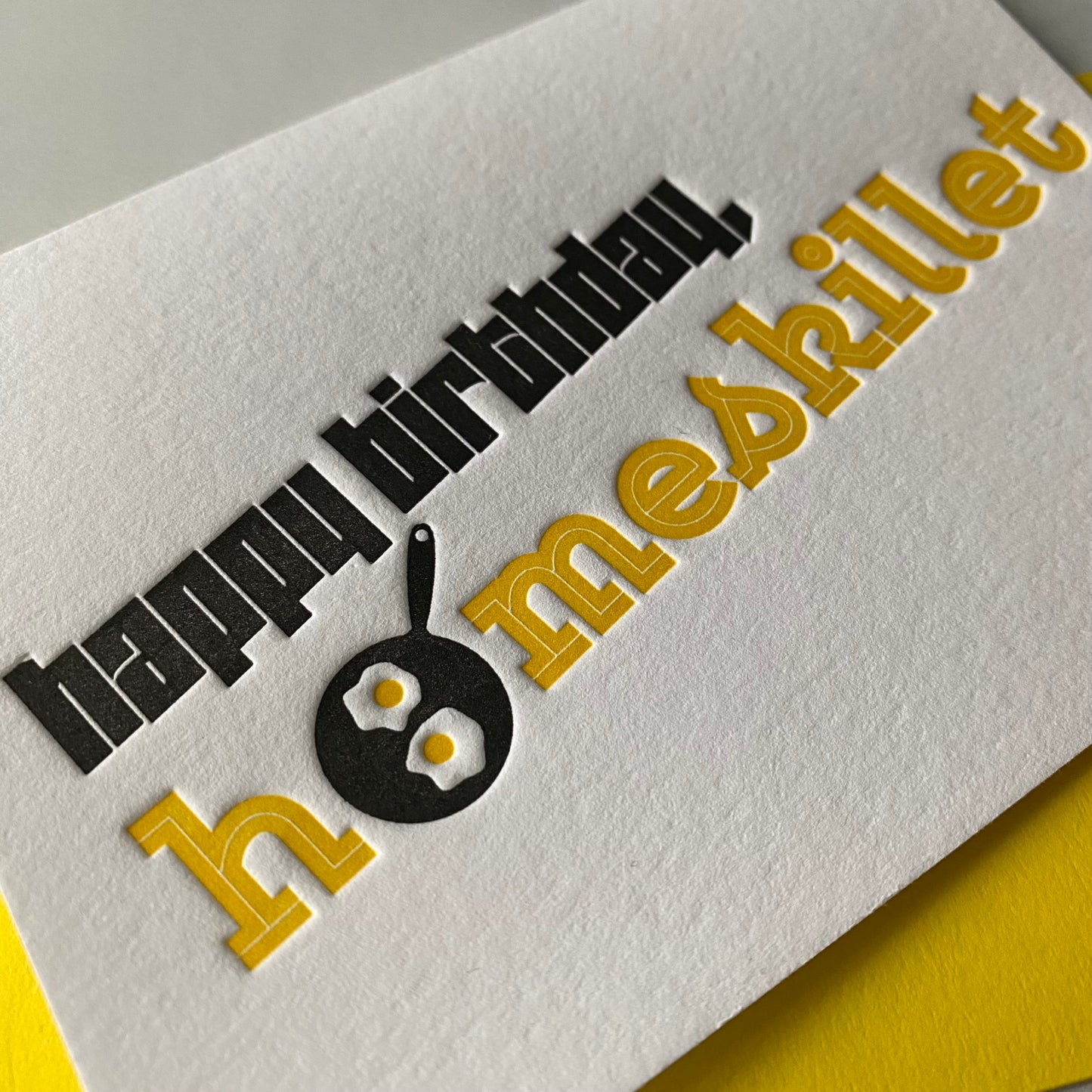 Funny 90s Themed Homeskillet Birthday Letterpress Card | kiss and punch