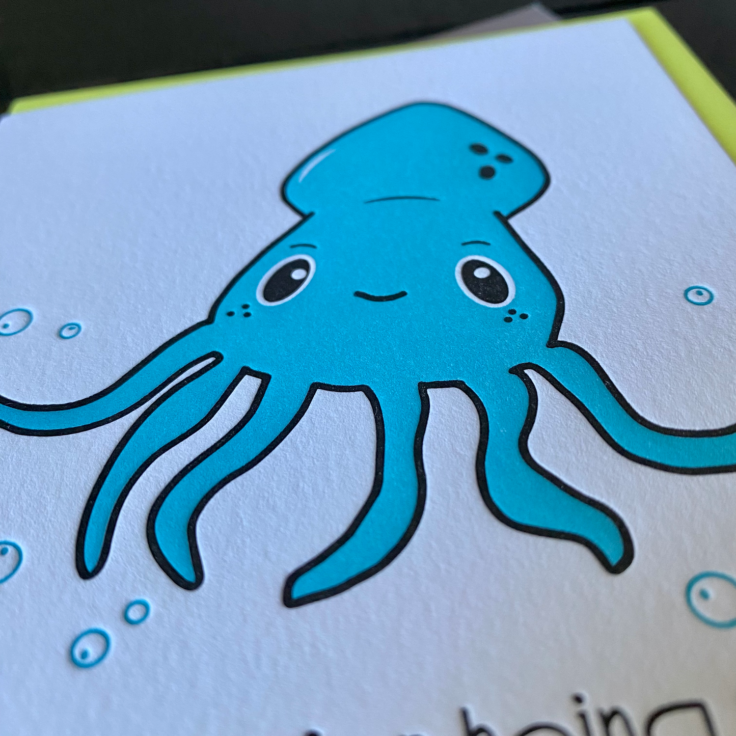 Funny Squid Pun Thank You Card – Con-squid-erate Letterpress Greeting Card | kiss and punch